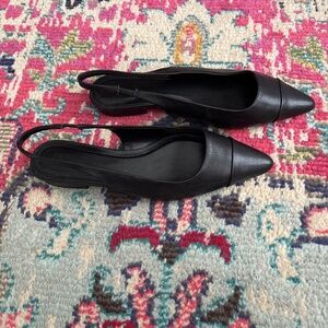 H & M Black Flat Slingback Shoes Size 39
